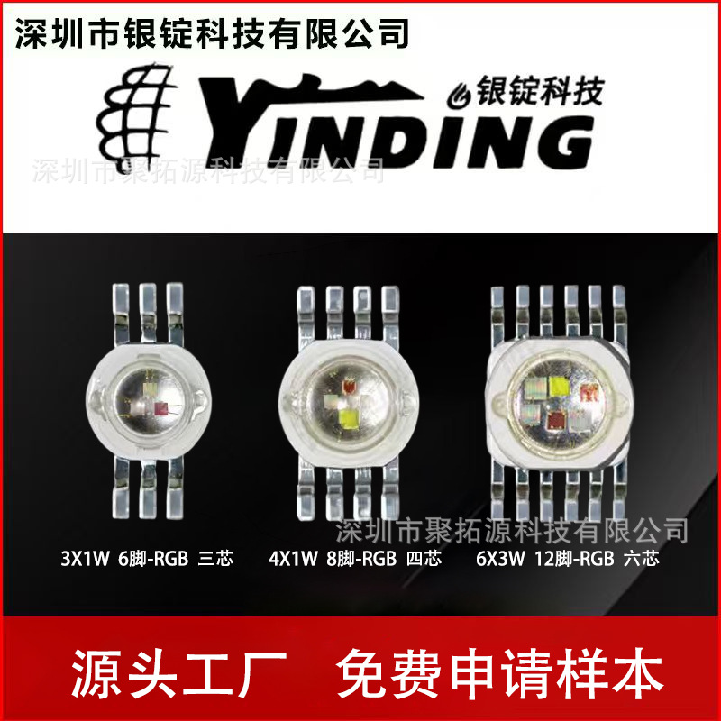 3X1W 6-pin - RGB 3-core, 4X1W 8-pin - RGBW 4-core, 6X3W 12-pin - YVWRGB 6-core