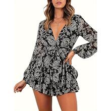 V 88186 Floral Lantern Sleeve Dress �黨�B��ȹ �羳�W��