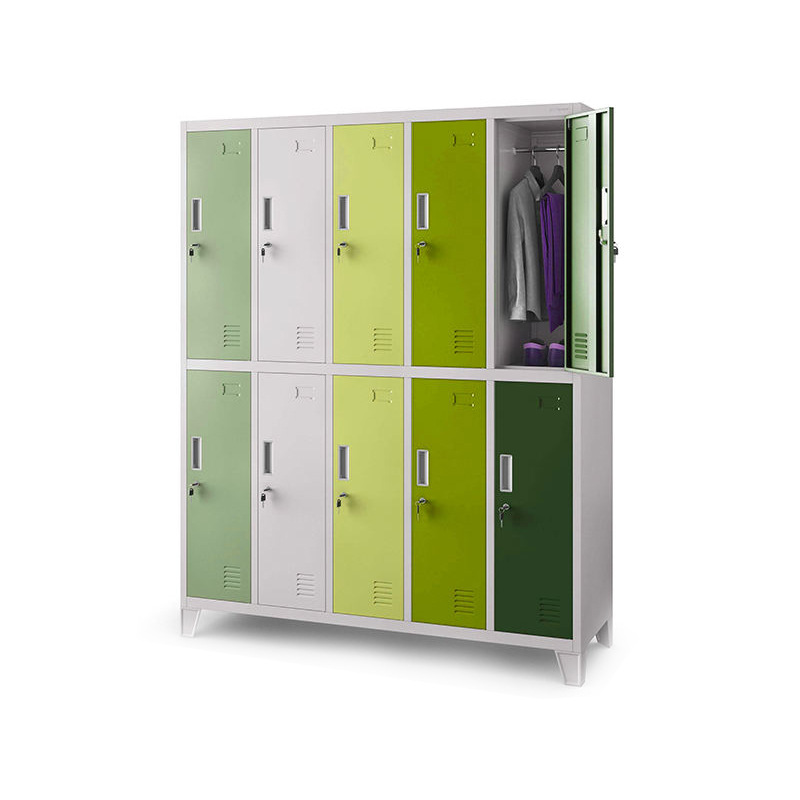 Comercio exterior transfronterizo vestuario de color dormitorio de personal 10 puertas armario de almacenamiento gimnasio piscina armario de zapatos armario de cambio