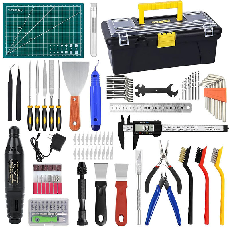 135Pcs 3D Printer Tool Set with Tool Box Combination, Multifunctional 3D Printing Nozzle Cleaning Kit