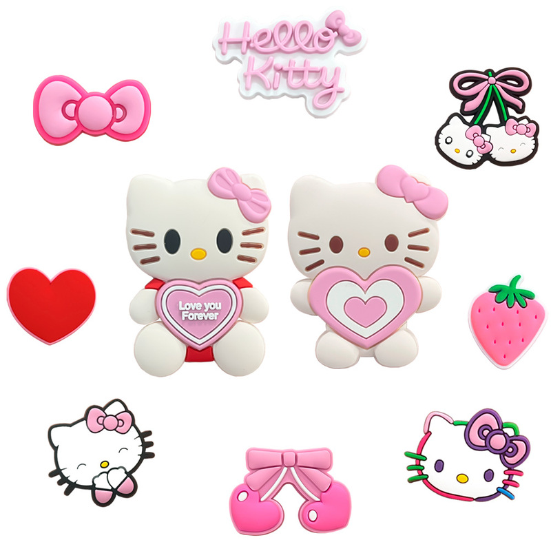 Single 10 Large Hellokitty Hole Shoes Flower Shoe Buckle Decoration Pvc Soft Rubber Shoe Flower Decoration Gift Single 10 Large Hellokitty Hole Shoes Flower Shoe Buckle Decoration Pvc Soft Rubber Shoe Flower Decoration Gift