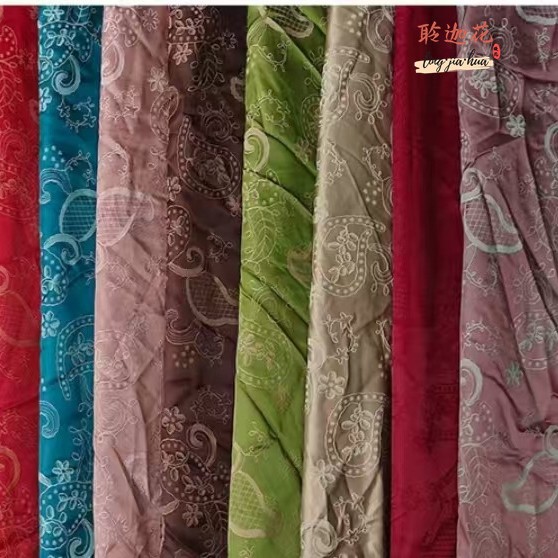 秋冬双面可用腰果花仿绣花立体提花柔顺软滑时装连衣裙衬衫面料