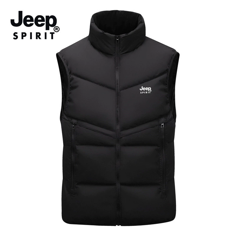 Универсальная демисезонная тёплая стёганая куртка JEEP SPIRIT для отдыха, жилет с капюшоном