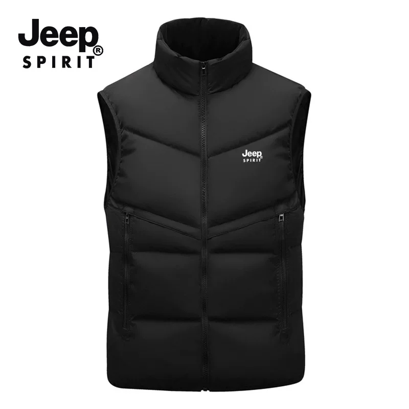 Универсальная демисезонная тёплая стёганая куртка JEEP SPIRIT для отдыха, жилет с капюшоном