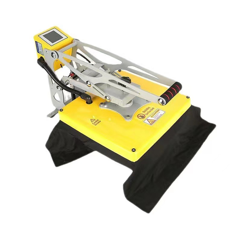 Semiautomático 38x38cm placa plana de alta presión transferencia térmica logotipo prenda máquina de calentamiento image 6