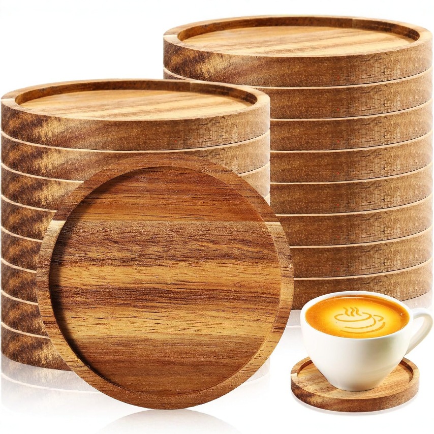 相思木杯垫跨境批发创意家用茶杯垫托玻璃杯子垫咖啡杯木质隔热垫