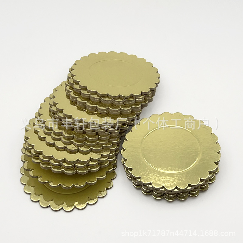 Fábrica directa mini oro mousse pastel almohadilla espesa cartón pastel soporte de papel para el comercio exterior