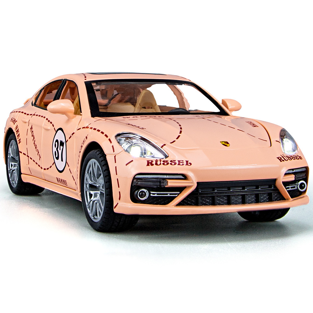 Weili aleación modelo de coche 1:24 pa La mera versión de pista con sonido y luz tire del coche de juguete modelo de música adornos