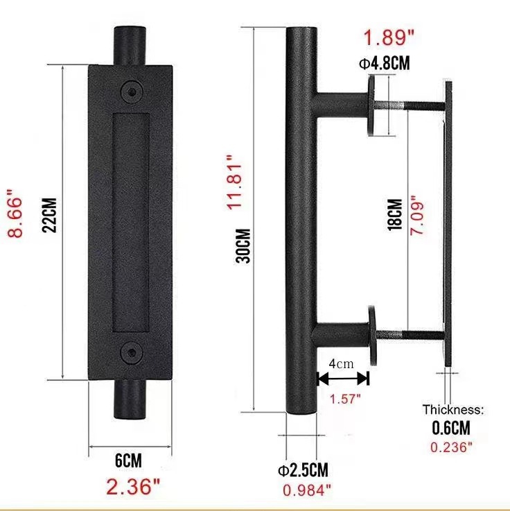Puerta de Granero manija de la puerta manija americana manija de doble cara manija de la puerta de madera simple decoración del hogar hardware materiales de construcción fábrica lote