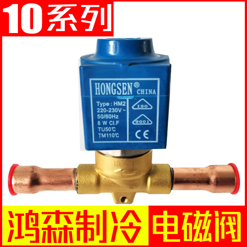 鸿森10系列制冷电磁阀 中央空调冷库设备冷媒电磁阀 焊口电磁阀