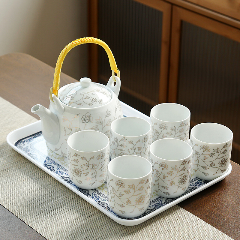 Liliang tetera conjunto de té de gran estilo japonés bandeja de té de cerámica taza de té Mesa hogar gran capacidad 1200 ml