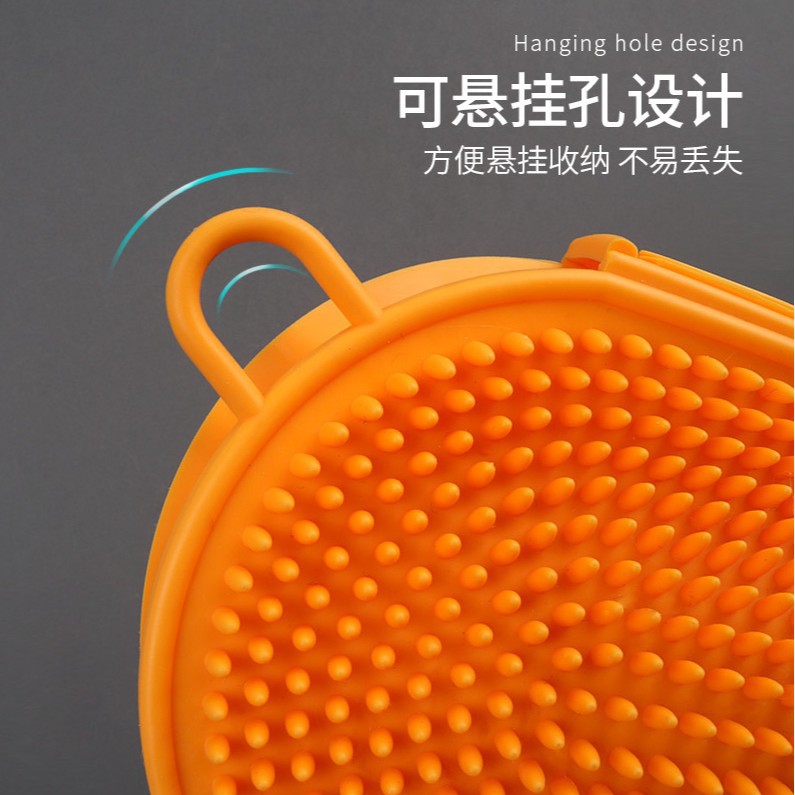 Cepillo de masaje para baño de mascotas, cepillo de doble cara para limpieza de perros y gatos, suministros de belleza al por mayor, material TPR para perros.