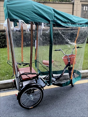 Human-Powered Tricycle with Rain Canopy Elektromobil üçün ön şüşə çətiri (günlük) - transparent-60-60-recreational-carport-bracket-shed-cloth-default-item