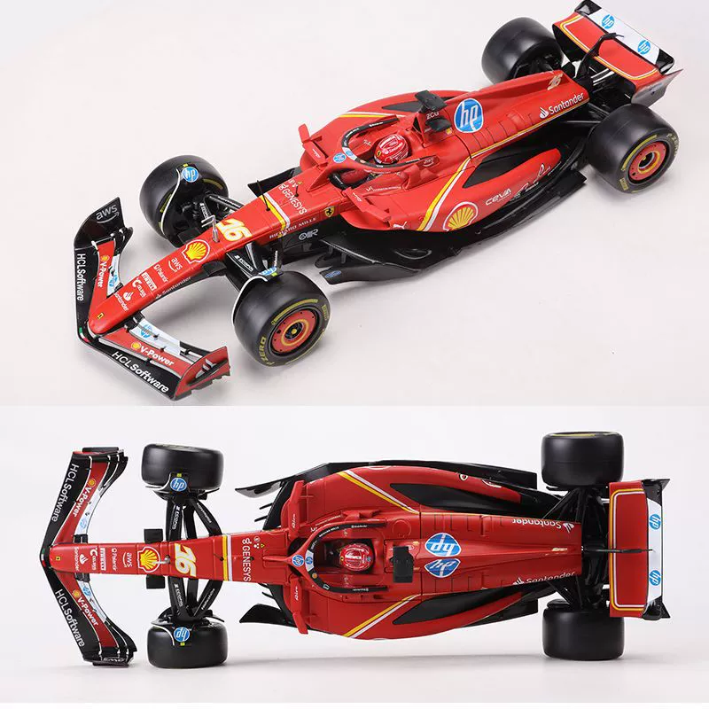Модель автомобиля 2024 Ferrari SF24 F1 масштаба 1:18 Rachelle 16 сплав