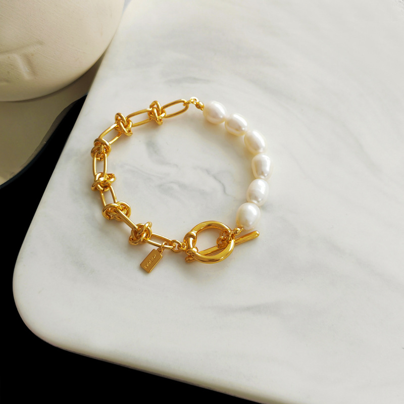 Fashion Geometric Copper Pearl Bracelets 1 Piece