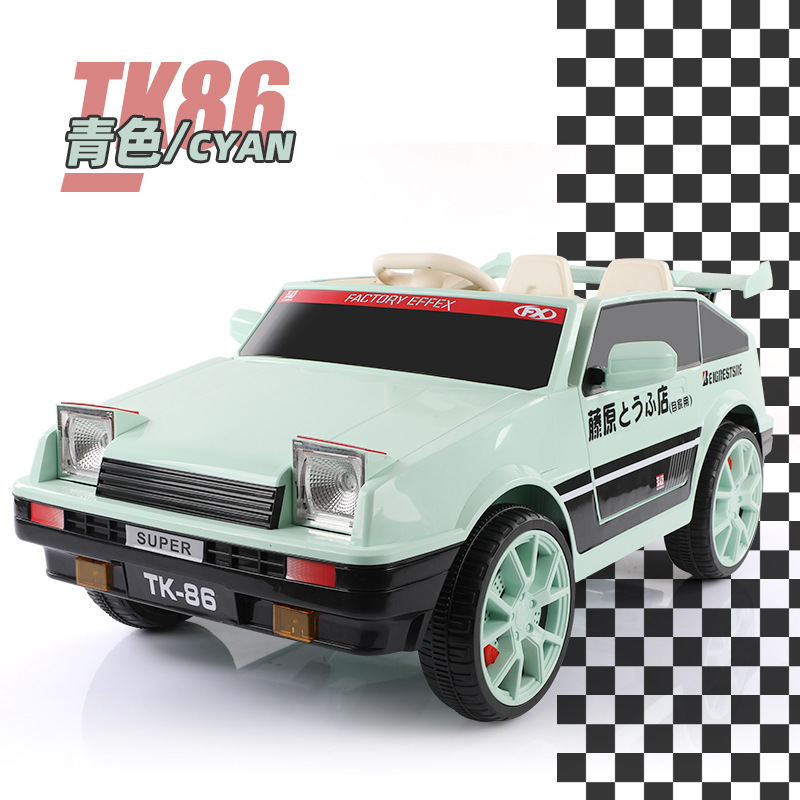 Coche de juguete eléctrico para niños, coche deportivo clásico, película y televisión, cuatro tracciones con control remoto, oscilación, niños y niñas pueden sentarse.