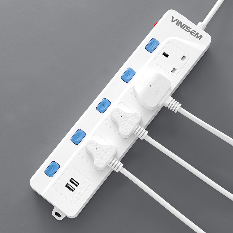 Hoje al por mayor con cable de alimentación placa de cable de tracción europea estándar británico agujero enchufe de enchufe de agujero múltiple comercio exterior