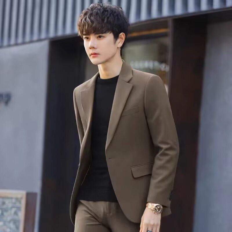 Spring and Summer Men's Casual Suit Jacket Korean-style Handsome Fashionable Slim-fit Small Suit Sag Anti-wrinkle High-grade Single-western Spring and Summer Men's Casual Suit Jacket Korean-style Handsome Fashionable Slim-fit Small Suit Sag Anti-wrinkle High-grade Single-western