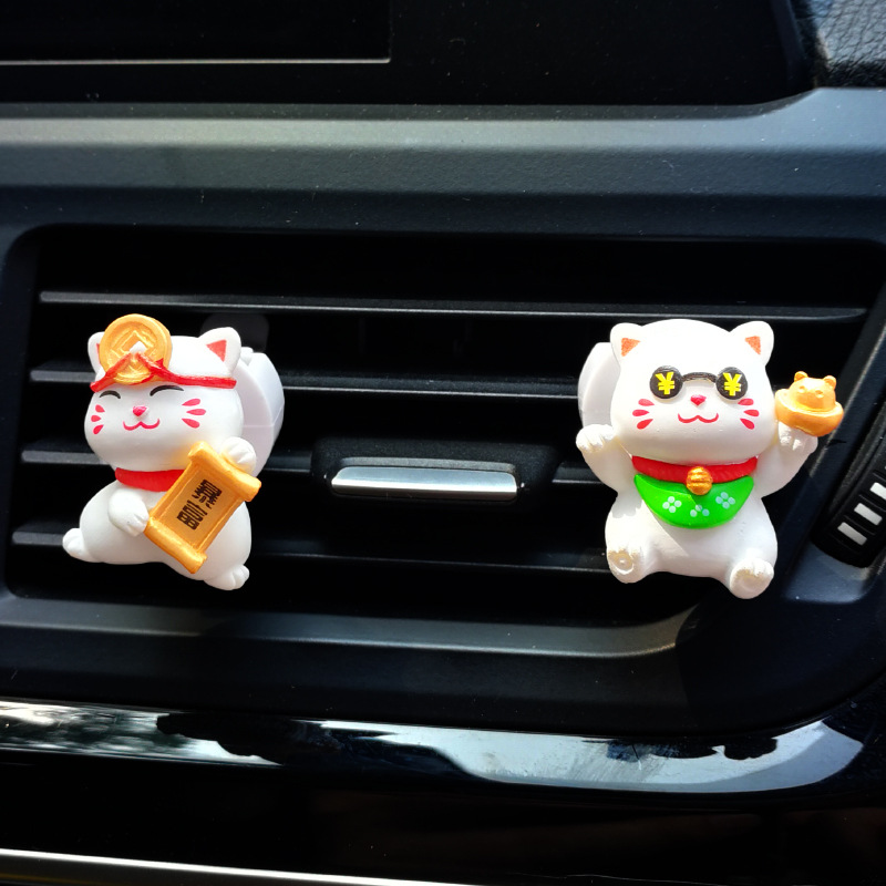 Aromaterapia de coche dibujos animados gato lindo coche salida de aire decoración aromaterapia coche ligero coche decoración de perfume coche