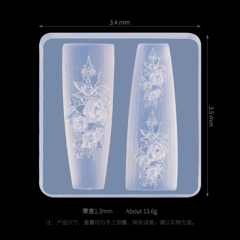 Molde de silicona para uñas transfronterizas, encaje francés, dibujos animados, flores, tulipanes, mariposas, uñas, joyas, herramientas al por mayor