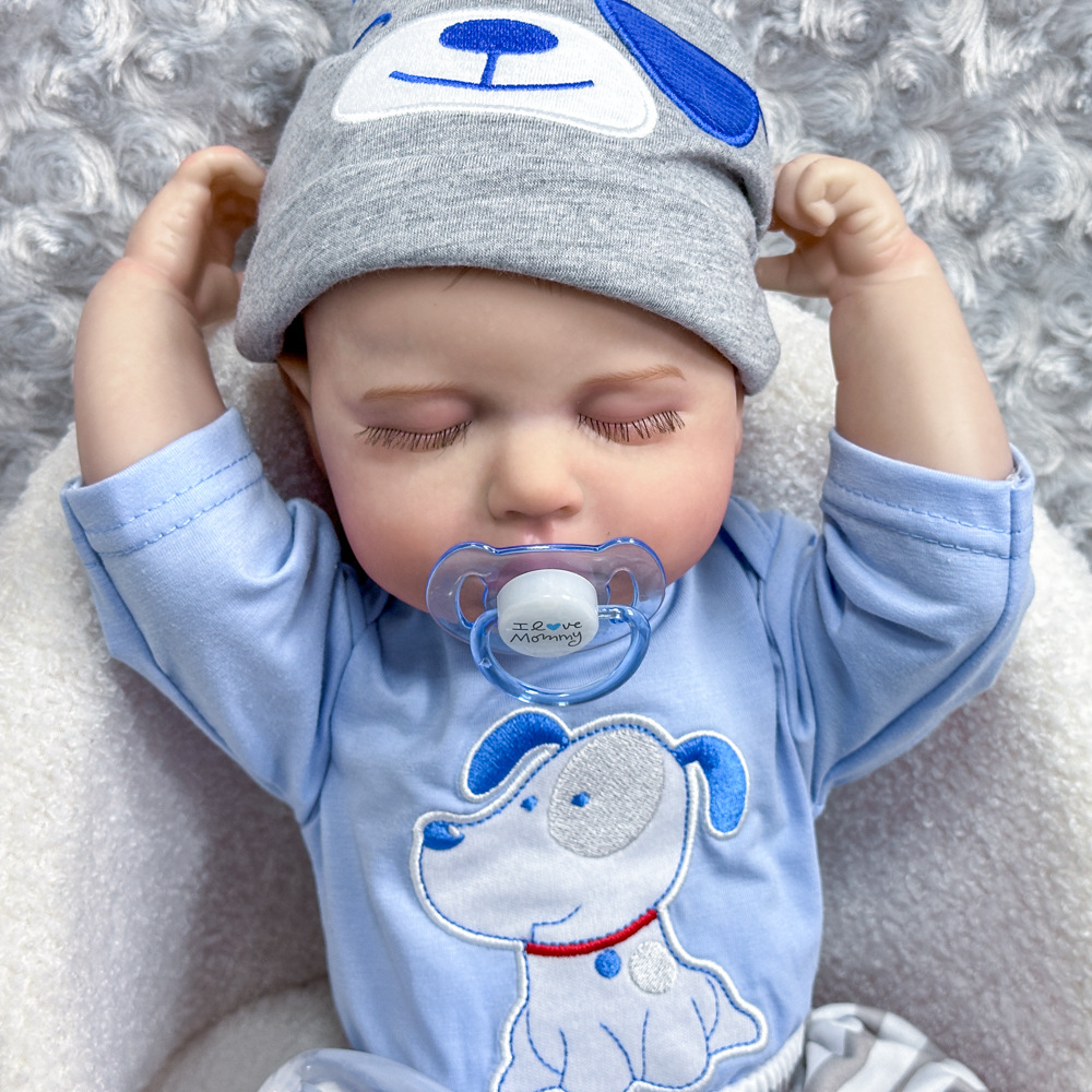 Bebés transfronterizos de 20 pulgadas muñecas de simulación exquisitas pintadas a mano 3D tacto de la piel reales muñecas renacidas al por mayor