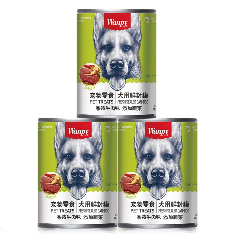 Wanpy непослушная собака Консервированный Корм для собак закуски для собак свежие герметичные питание влажный корм 375 г