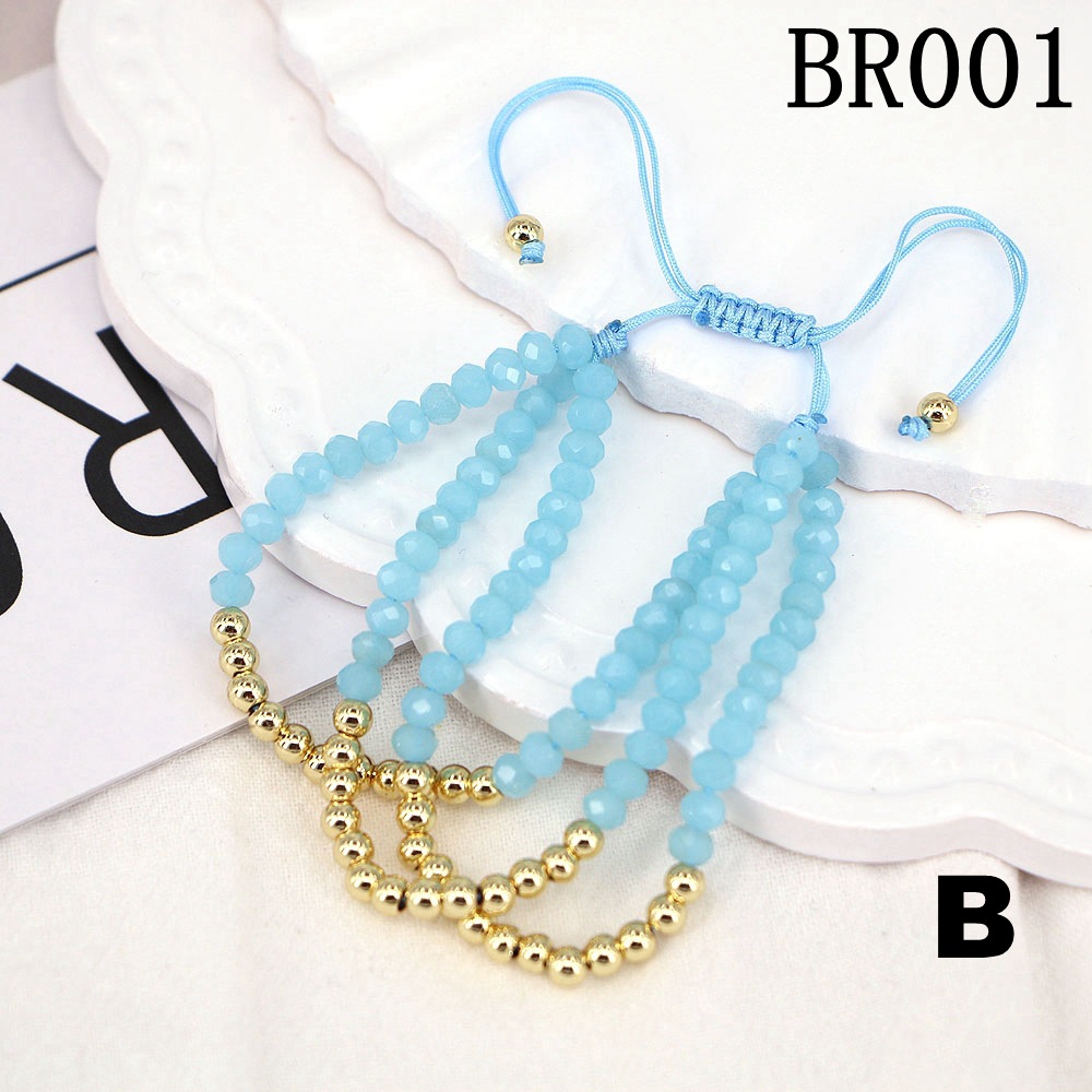 European And American Fashion Crystal Copper Beads Adjustable Braided Bracelet display picture 3