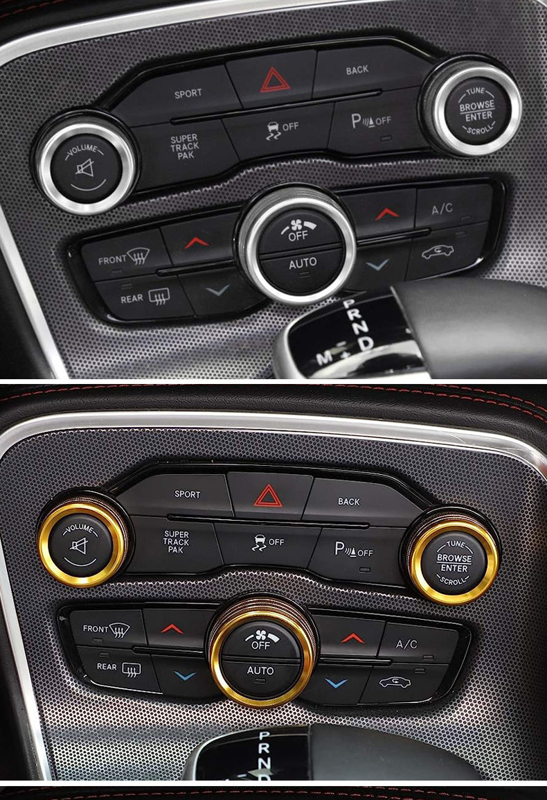 Suitable for 15-20 Dodge Durango Challenger Car Central Air Conditioning Knob Ring Decorative Ring Interior