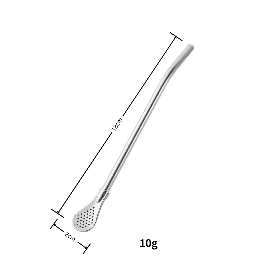 Cucharas de paja de acero inoxidable transfronterizas, cucharas de café, cucharas de paja de doble propósito, cucharas de cepillo de cepillo de cepillo de cepillo de leche, cucharas de té de jugo de fruta, cucharas de té de mate