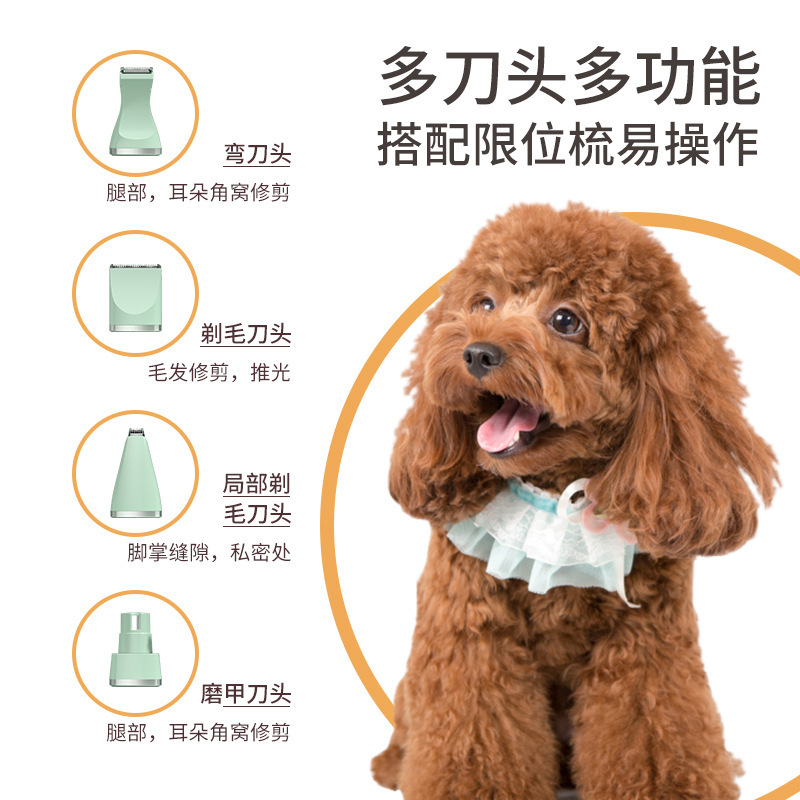 Cortadora eléctrica 4 en 1 para mascotas, recargable, ideal para afeitar pelo de perro o gato, herramienta profesional