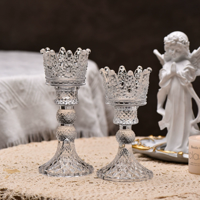 Европейский стиль минималистский стеклянный подсвечник отель домашний воск основание для деревянного столика романтический стол подсвечник алмаз пентаграмма восковой столик