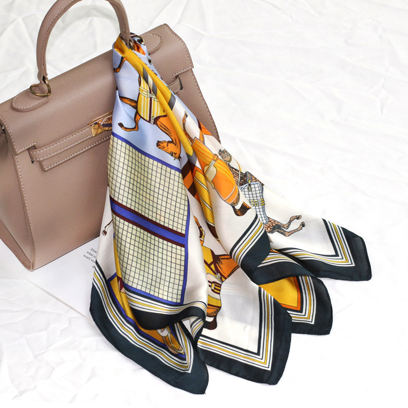 Personalizirani Instagram stil proljetnog tiska za žene iz 2023., profesionalni kvadratni simulacijski svileni šal_voghion.com