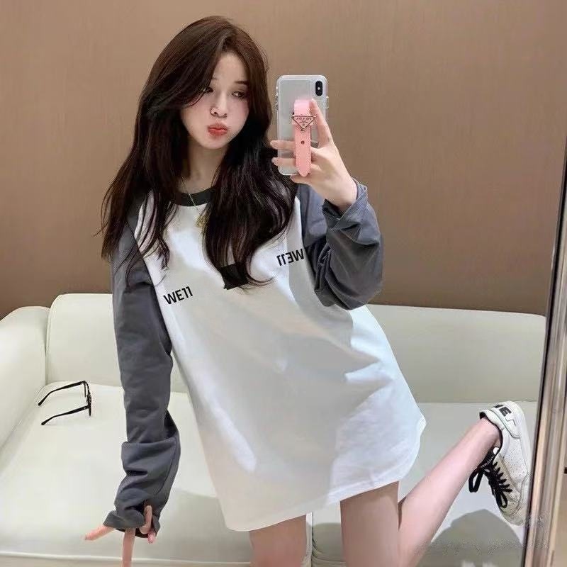 WE11 Niche Trendy Brand Mirrored Letter Logo Raglan Long-Sleeve Couple Sweatshirt Loose Casual Top Versatile