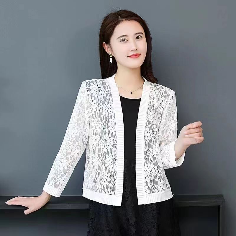 New Summer Lace Thin Coat with Sling Skirt Outer Shawl plus size Loose Casual Fashion All-match Cardigan