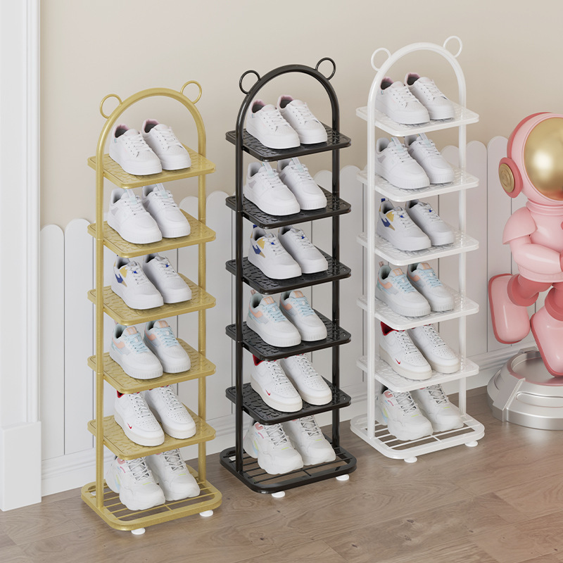 Shoe Rack for Small Narrow Doorway, Multi-Layer Simple Household Shoe Rack for Children's Entryway, Baby Door, Dormitory Storage, Iron Shoe Rack