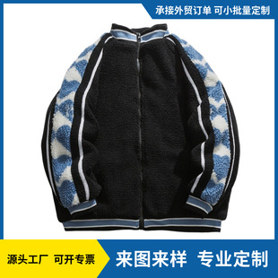 Factory Professional Custom Men's Lamb Fleece Vertical Collar Thickened Cotton Coat Post-holiday Fleece Jacket