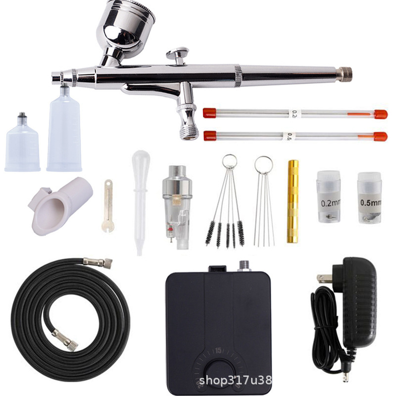 Factory wholesale cross-border mini self-stopping air pump nail beauty model air pump painted spray paint spray pen suit