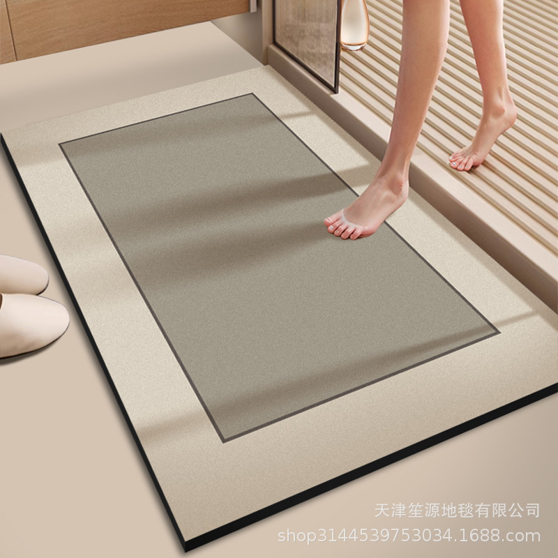 简约家用硅藻泥地垫卫生间吸水防滑脚垫耐脏易清洗浴室地垫可代发|undefined