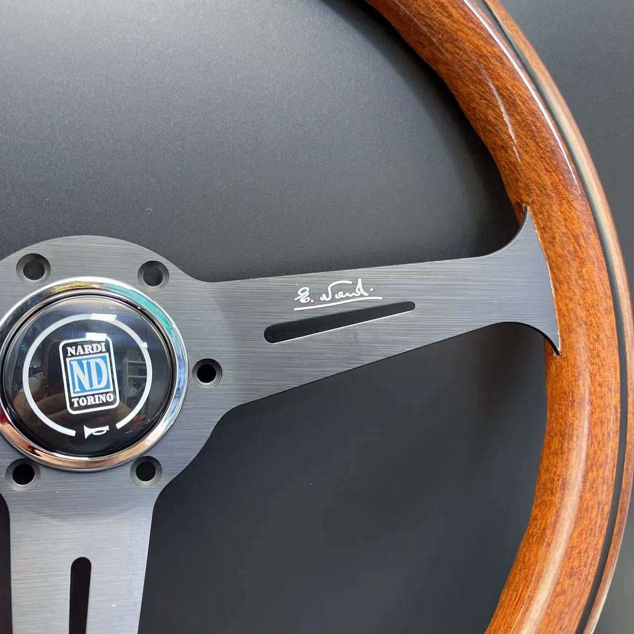 14inch ND Racing Modified Universal Classic Imitation Wood Beidouxing Langdi Jetta Pusan Retro Solid Wood Steering Wheel