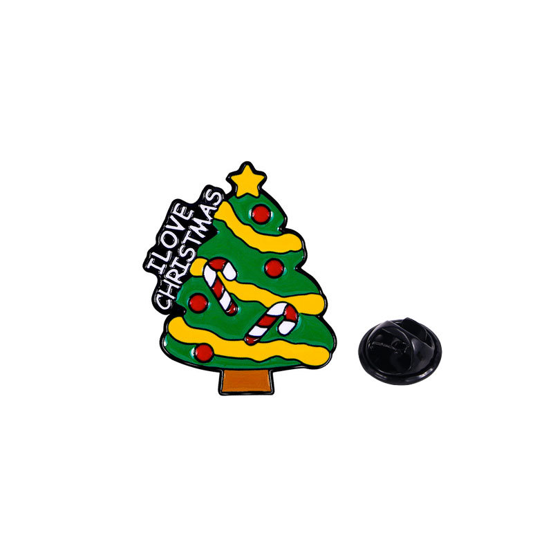 Broche de Navidad insignia de aleación caricatura adorable Santa Fe Navidad decoración de mochila escolar