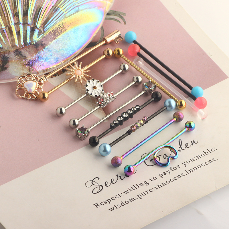 Holiday, Daily Occasion Ear Cartilage Rings & Studs Simple Style Classic Style Rhombus 304 Stainless Steel Ear Cartilage Rings & Studs
