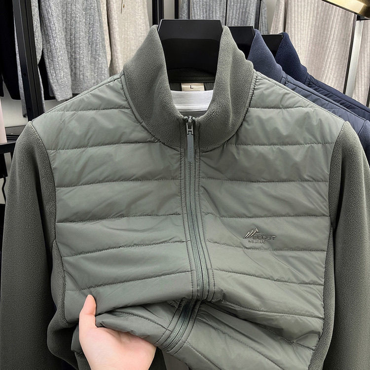 Men's Fleece Jacket with Wool, Suitable for Spring, Autumn, and Winter, Thick Casual Stand-Collar Cardigan Sweatshirt Fleece Coat for Middle-Aged Men Men's Fleece Jacket with Wool, Suitable for Spring, Autumn, and Winter, Thick Casual Stand-Collar Cardigan Sweatshirt Fleece Coat for Middle-Aged Men