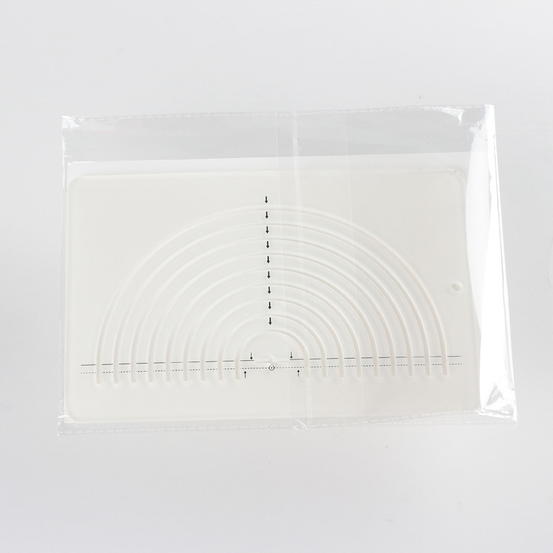 Regla de coser multifuncional Plantilla de patchwork hueco de forma especial Regla de posicionamiento de bricolaje Nueva regla de corte de tela semicircular de acrílico