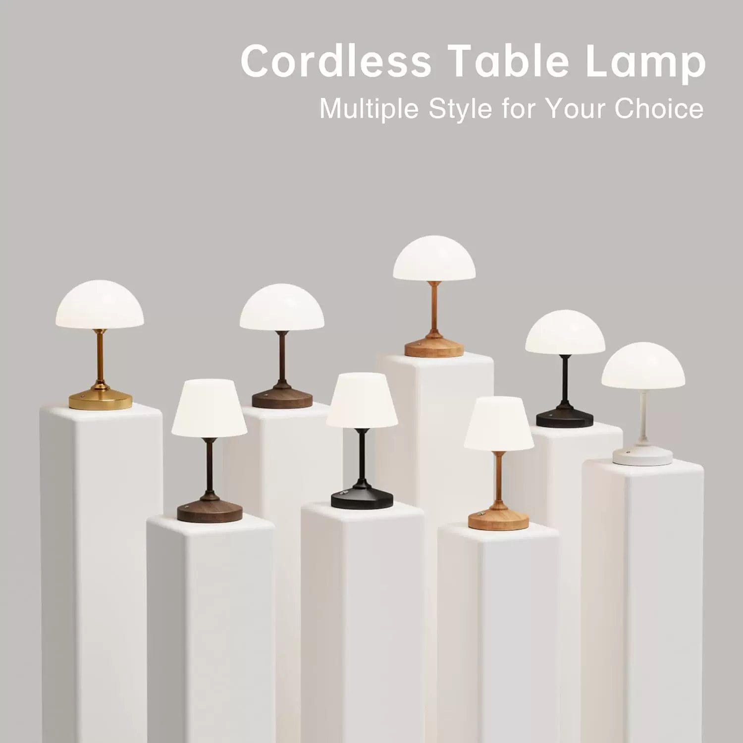 跨境卧室床头台灯蘑菇轻奢高级感氛桌面可充电亚马逊夜灯批发