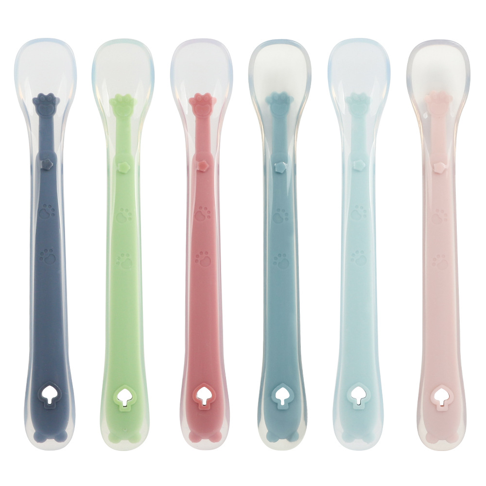 Children's silicone cartoon spoon for new born