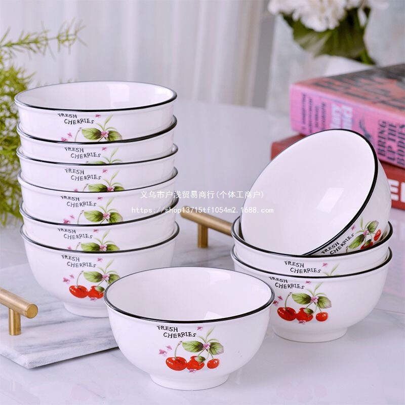 Household ceramic bowl, rice bowl, thickened noodle bowl 4.5/5/ 6inch new bone china tableware, anti-scalding, microwave-safe large bowl Household ceramic bowl, rice bowl, thickened noodle bowl 4.5/5/ 6inch new bone china tableware, anti-scalding, microwave-safe large bowl