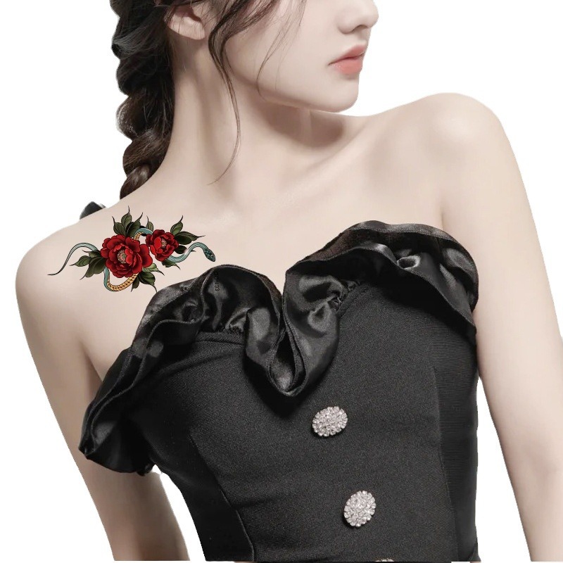 Q 121-160 Μικρό σετ αυτοκόλλητων τατουάζ με φρέσκο, αδιάβροχο σχέδιο, οποιοσδήποτε συνδυασμός_voghion.com