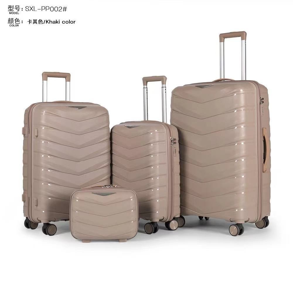 Procesamiento personalizado maleta de tracción tres piezas conjunto universal rueda silenciosa contraseña maleta de viaje al por mayor nuevo tipo de maleta