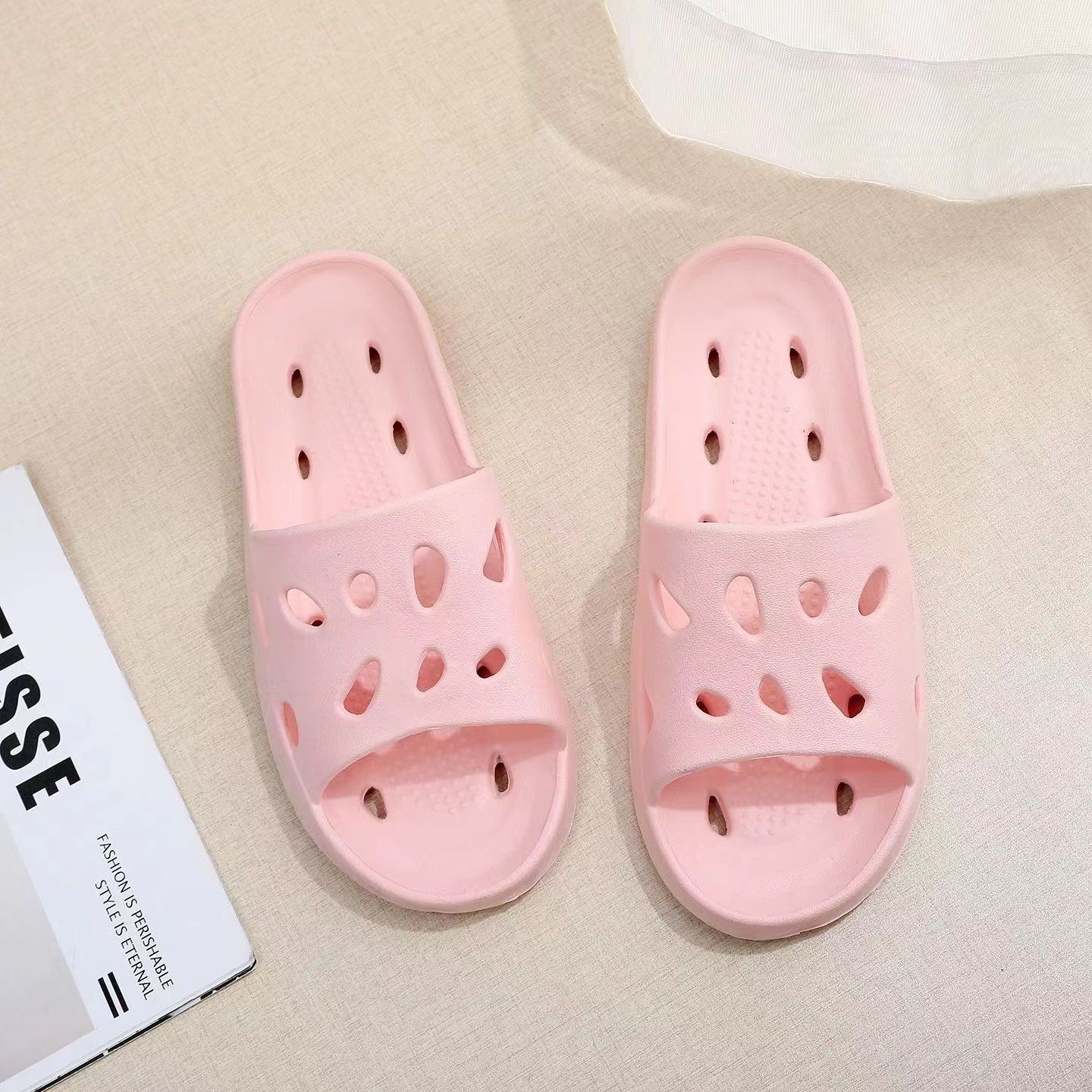 Material EVA casero zapatillas frías con fugas de agua pareja de verano mujer hombre baño de verano suela suave