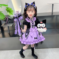 女童洛麗塔公主裙2024夏季新款兒童卡通庫洛米短袖連衣裙生日禮服